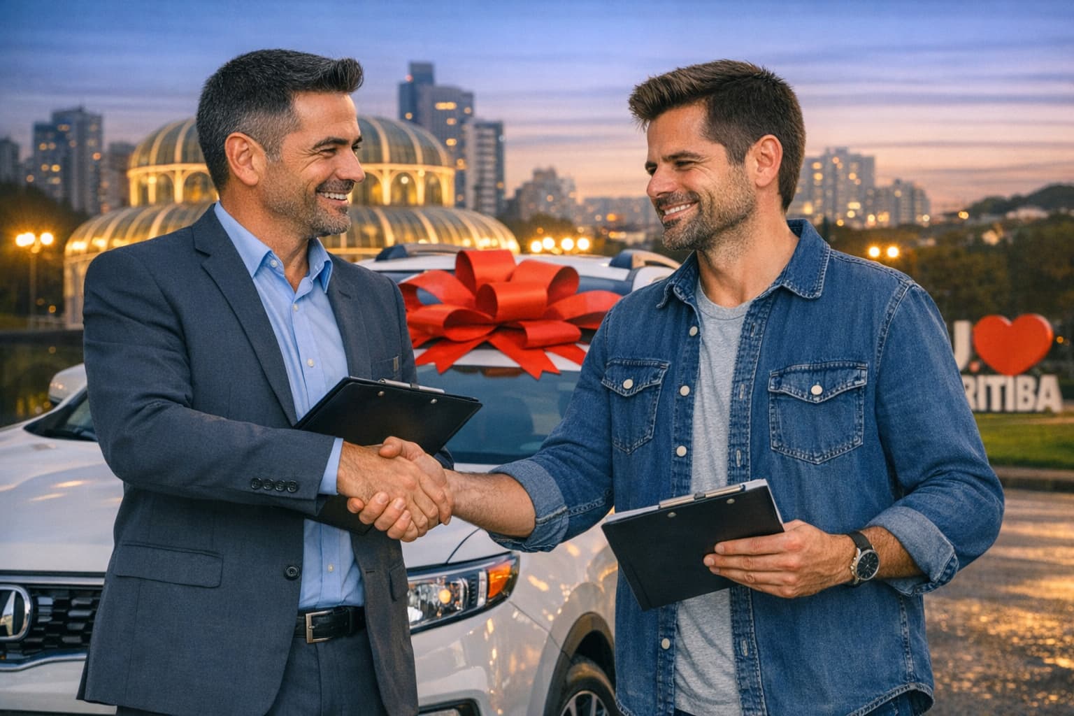 Cliente recebendo atendimento para seguro auto em Curitiba