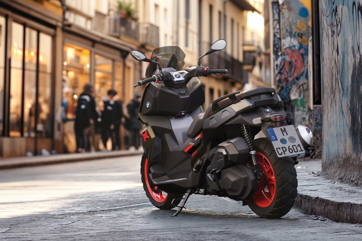 BMW C 400 X na rua em uso urbano