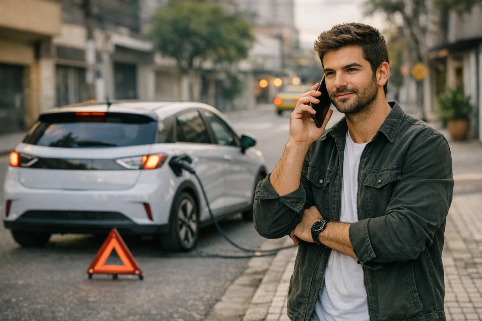 Motorista preocupado analisando cobertura e custo de seguro do BYD Dolphin