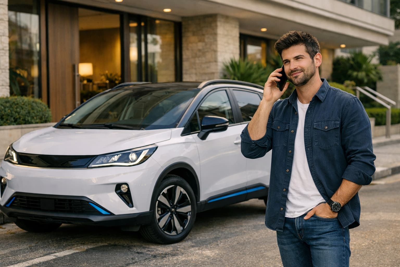 Motorista preocupado analisando custos e proteção do BYD Yuan