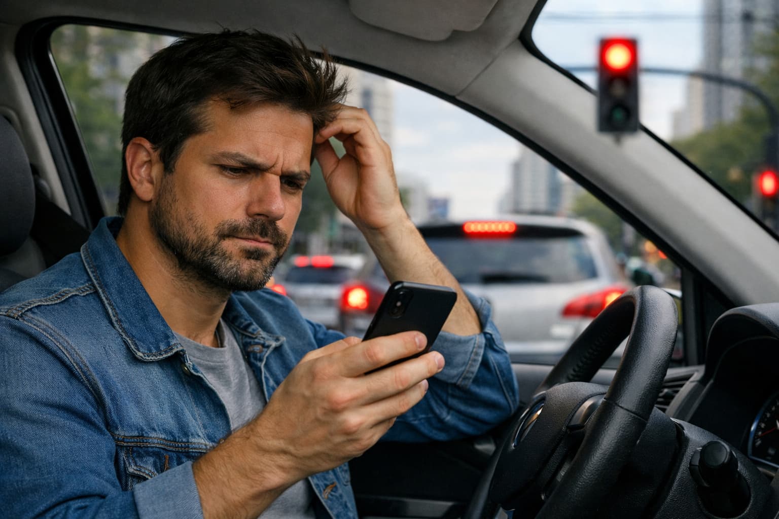 usar celular no semáforo parado pode dar multa