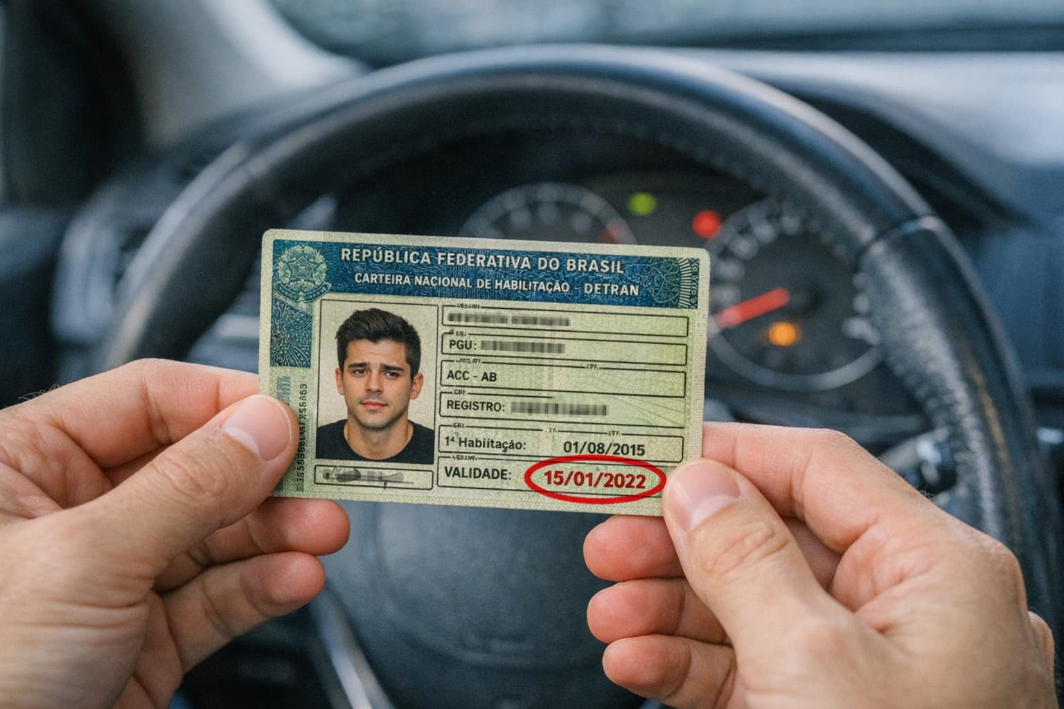 documento de CNH vencida em análise