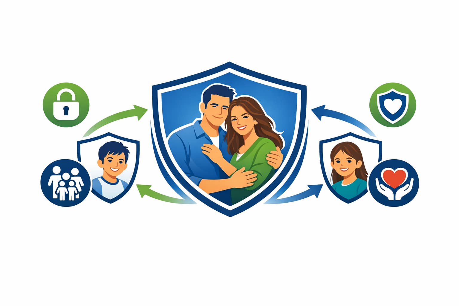 Cobertura seguro vida familiar: pais e filhos protegidos
