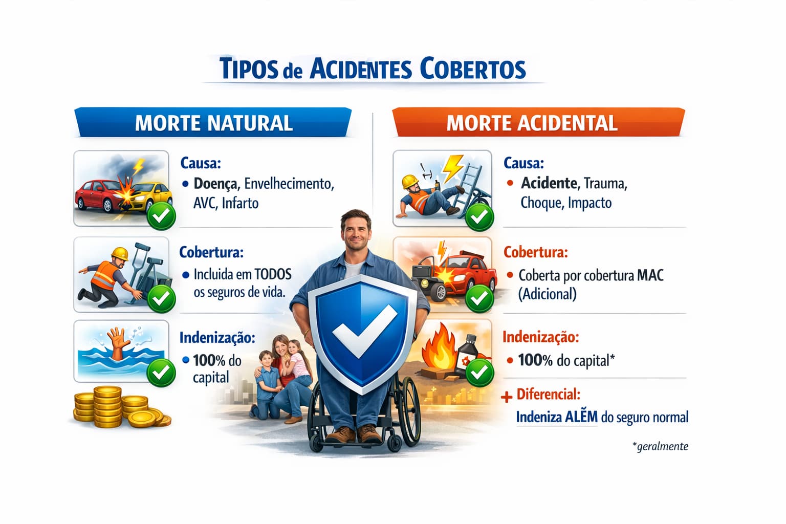 Diferença entre morte natural e morte acidental
