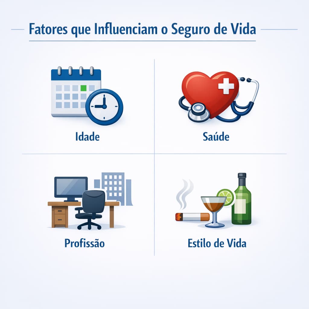 Fatores que influenciam preço seguro de vida: idade, saúde, capital
