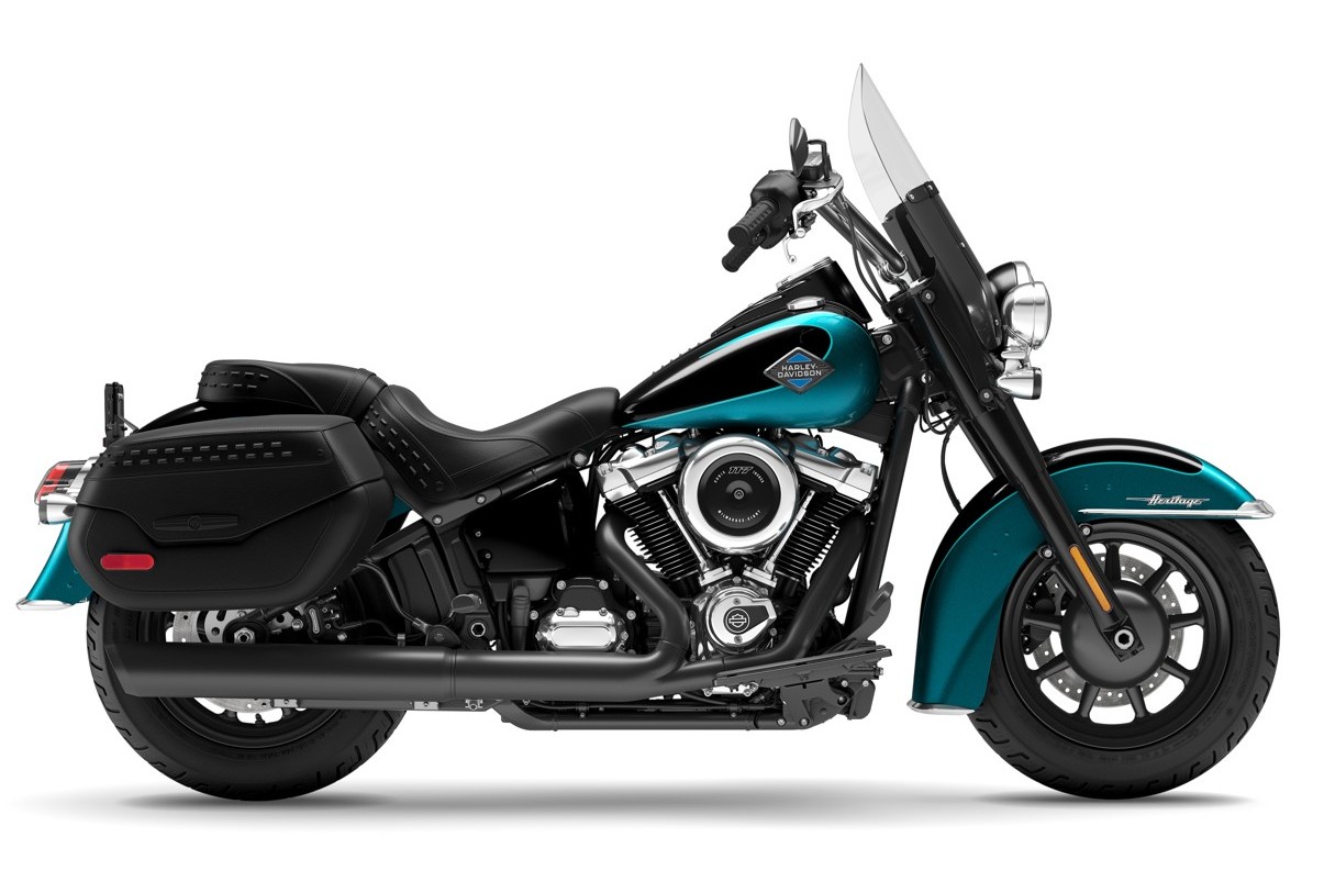 Harley-Davidson Heritage Classic azul vista lateral
