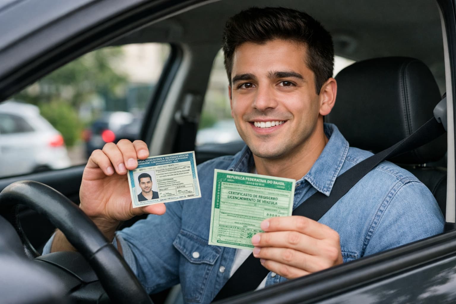 motorista com CNH e documentação regularizada