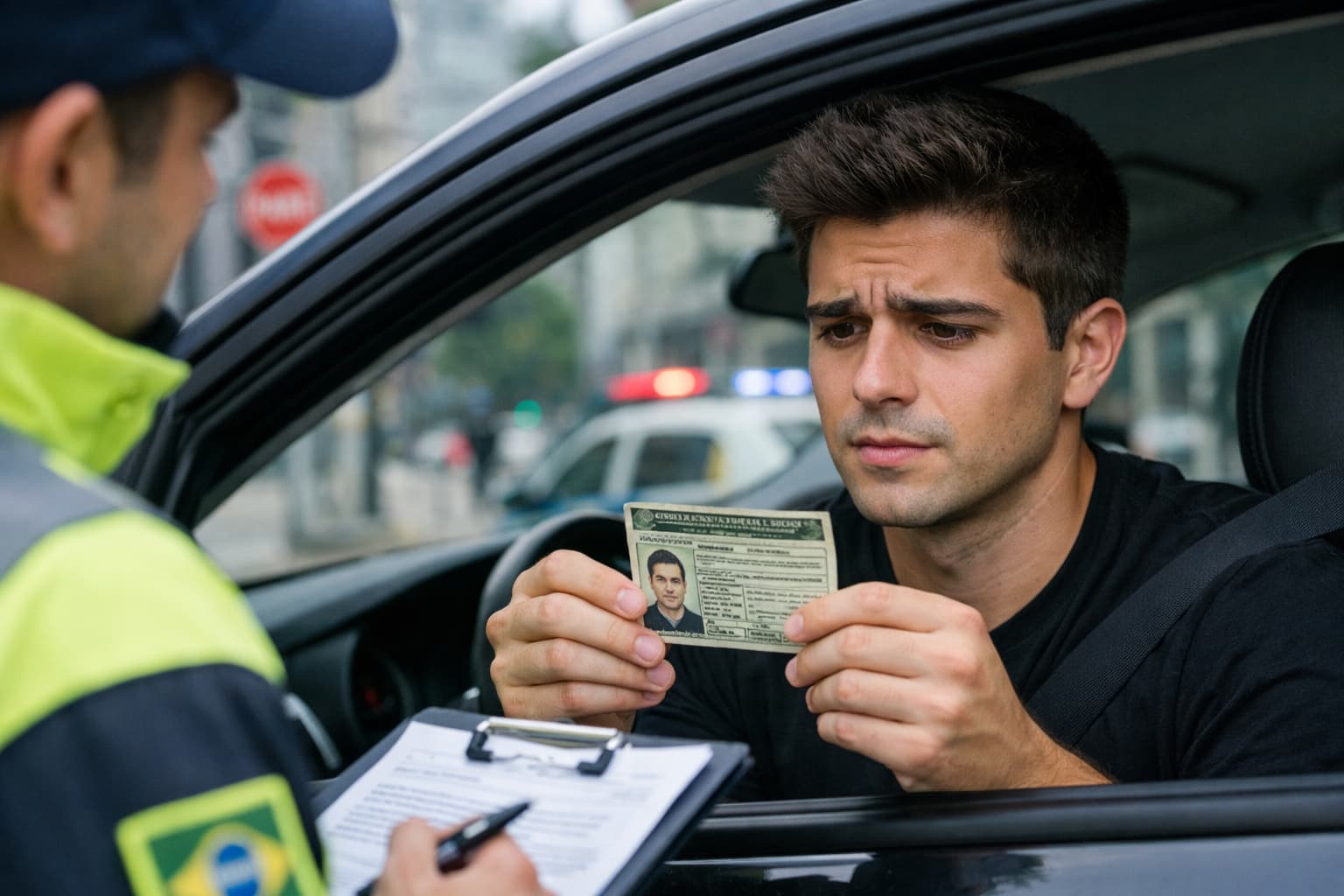 motorista preocupado com multa por CNH vencida