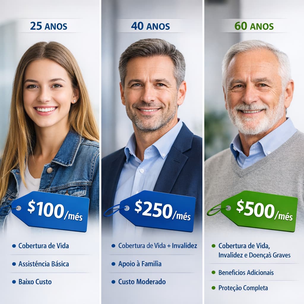 Tabela de preços seguro de vida por idade 2026