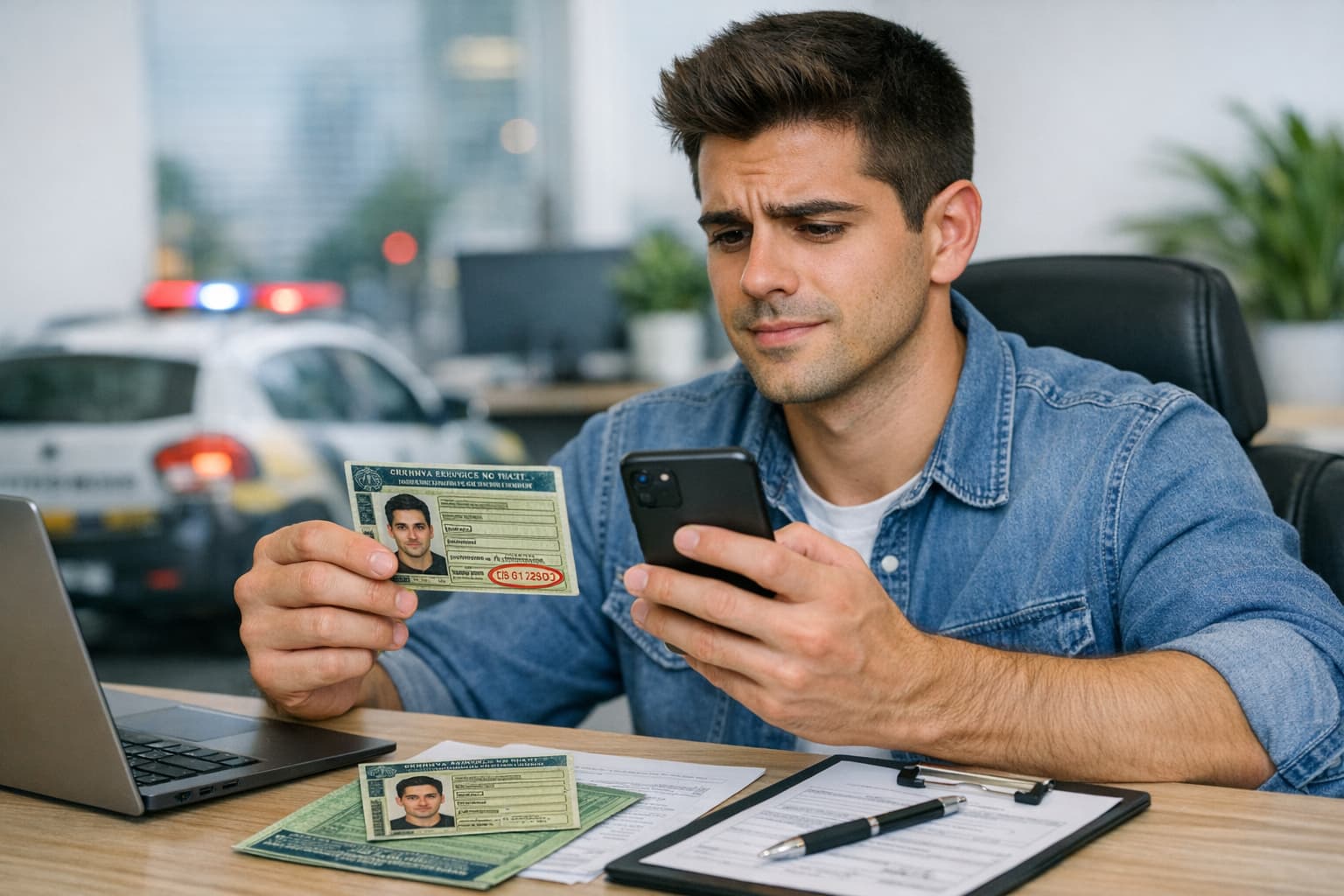 motorista fazendo renovação da CNH