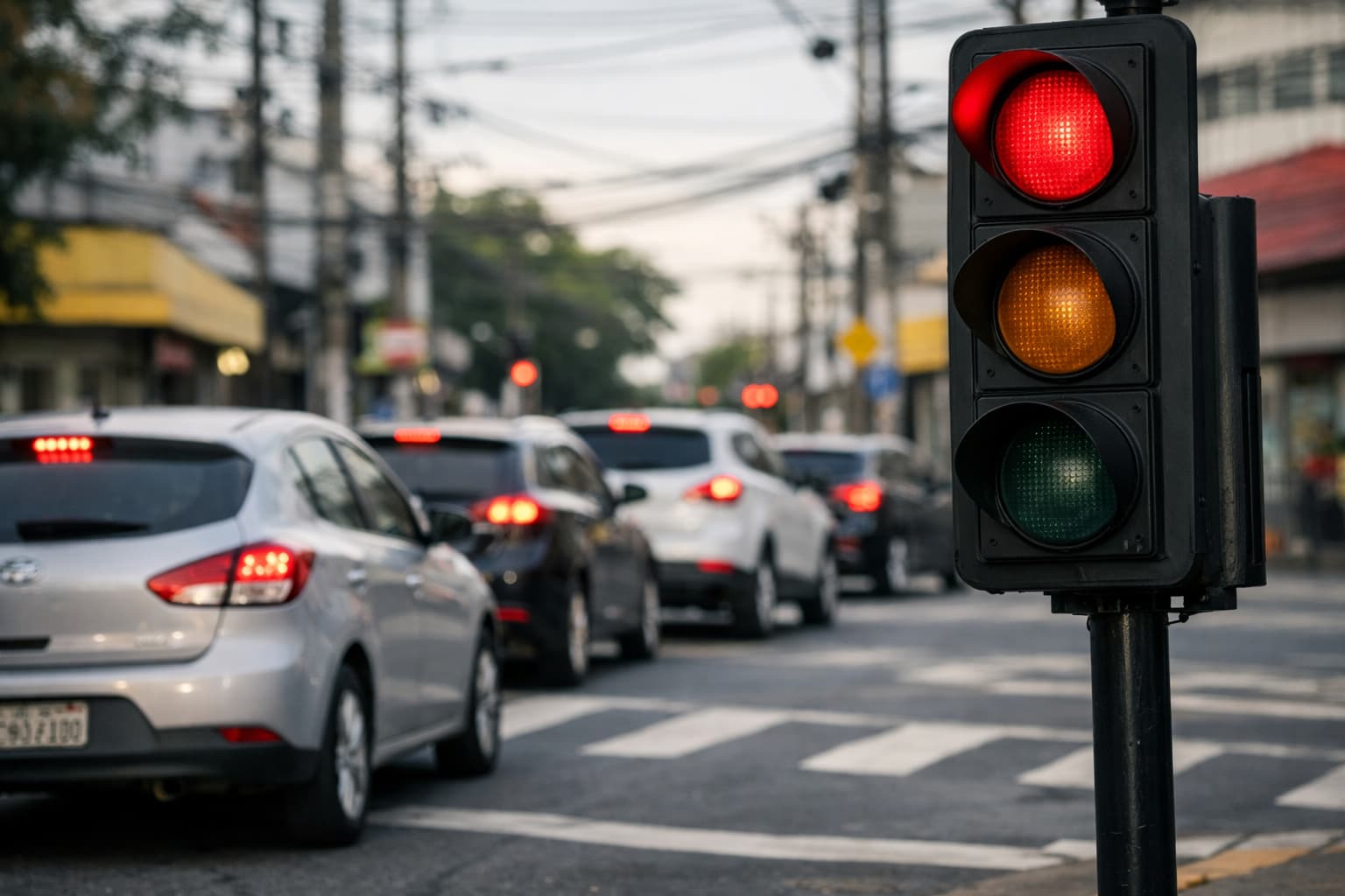 posição das luzes do semáforo para identificação das cores