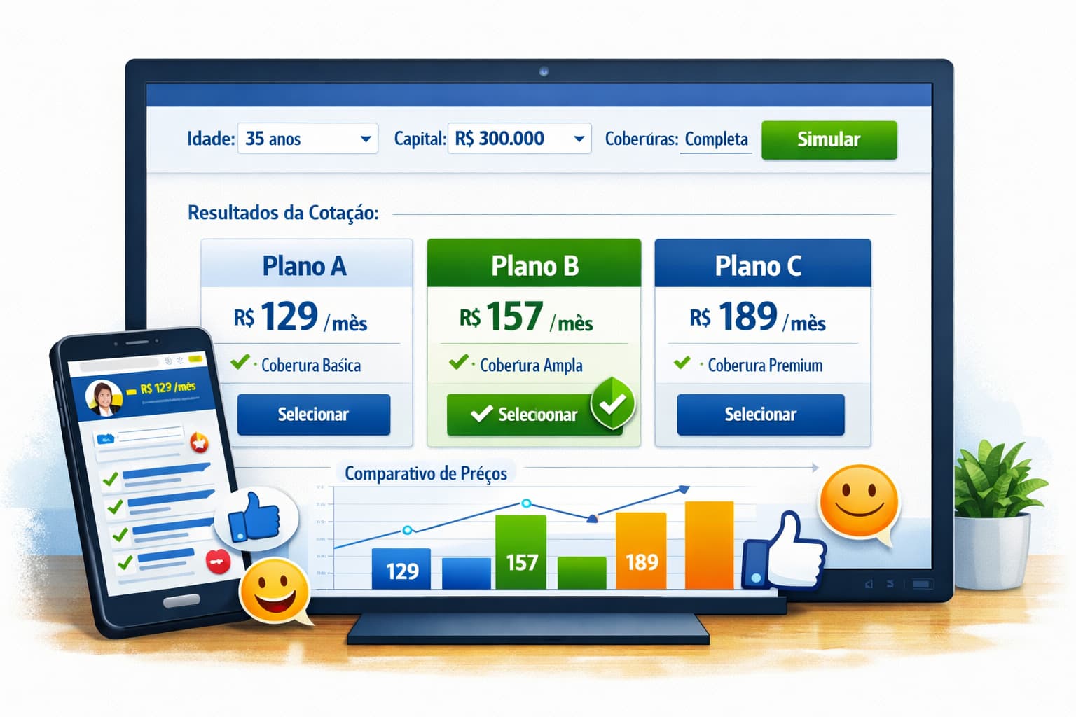 Simulador online de seguro de vida: compare preços facilmente