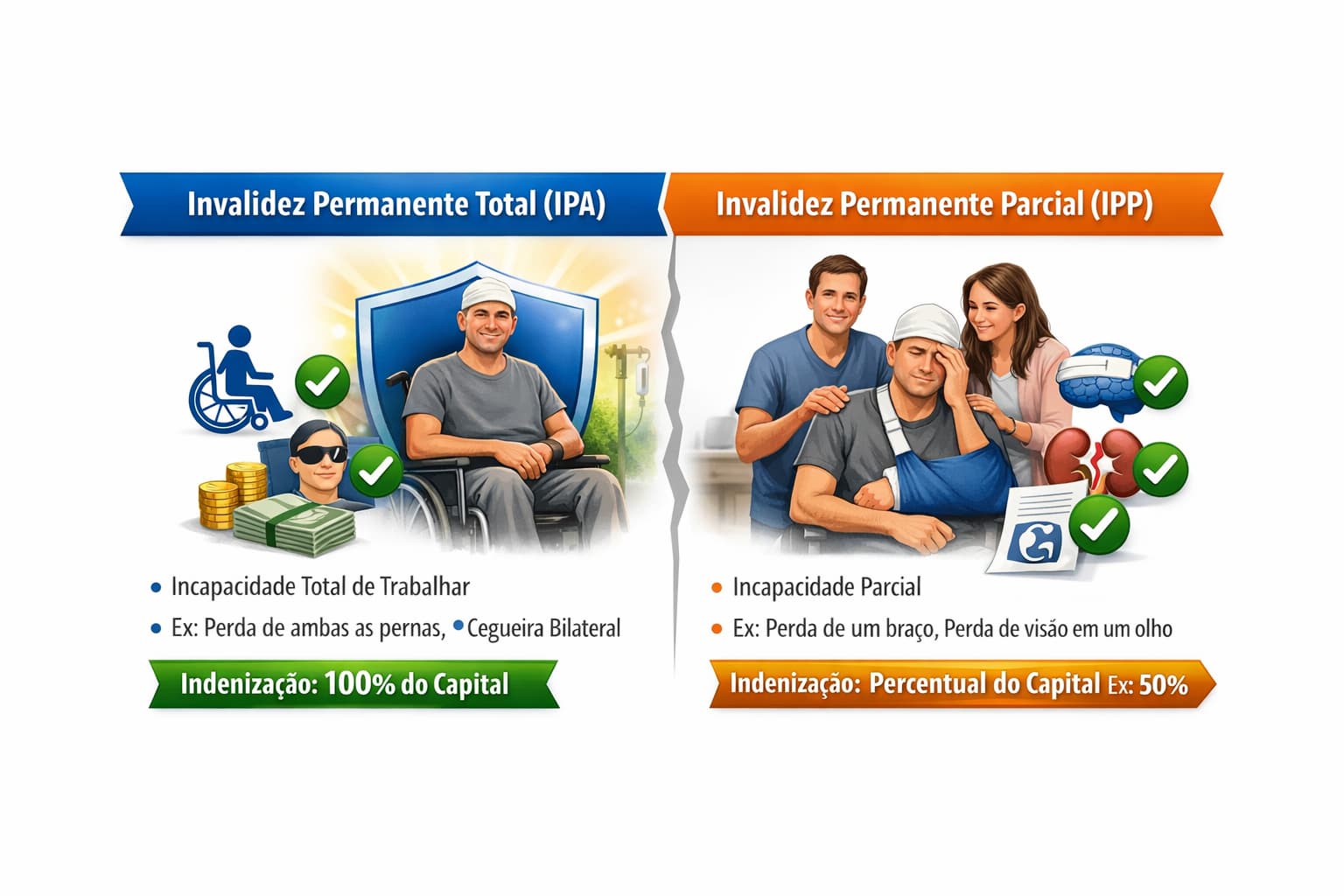 Tipos de invalidez permanente: total vs parcial